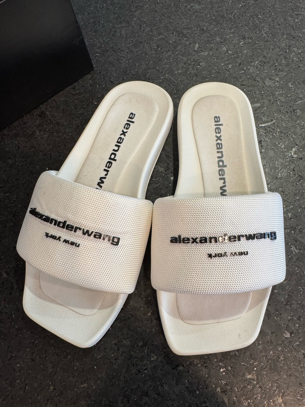Alexander Wang Pool Slide Sandals – White – Size 38 – Excellent Condition